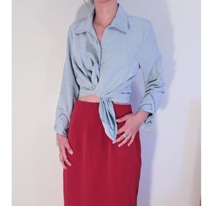 suede light Tiffany blue top